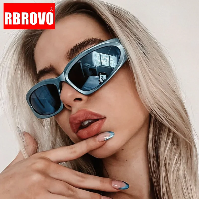 

RBROVO Punk Vintage Sunglasses Women Luxury Designer Y2K Eyeglasses For Men/Women Riding Glasses Women Gafas De Sol Mujer UV400