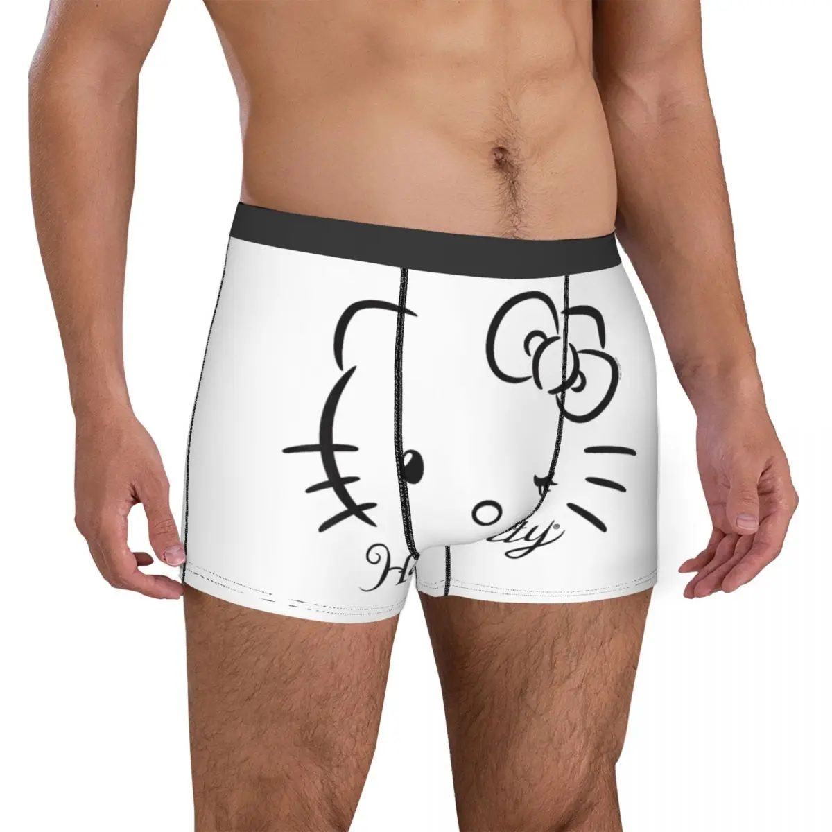 Custom Hello Kitty Winking Men Boxer slip comodo intimo stampato divertenti paniti traspiranti