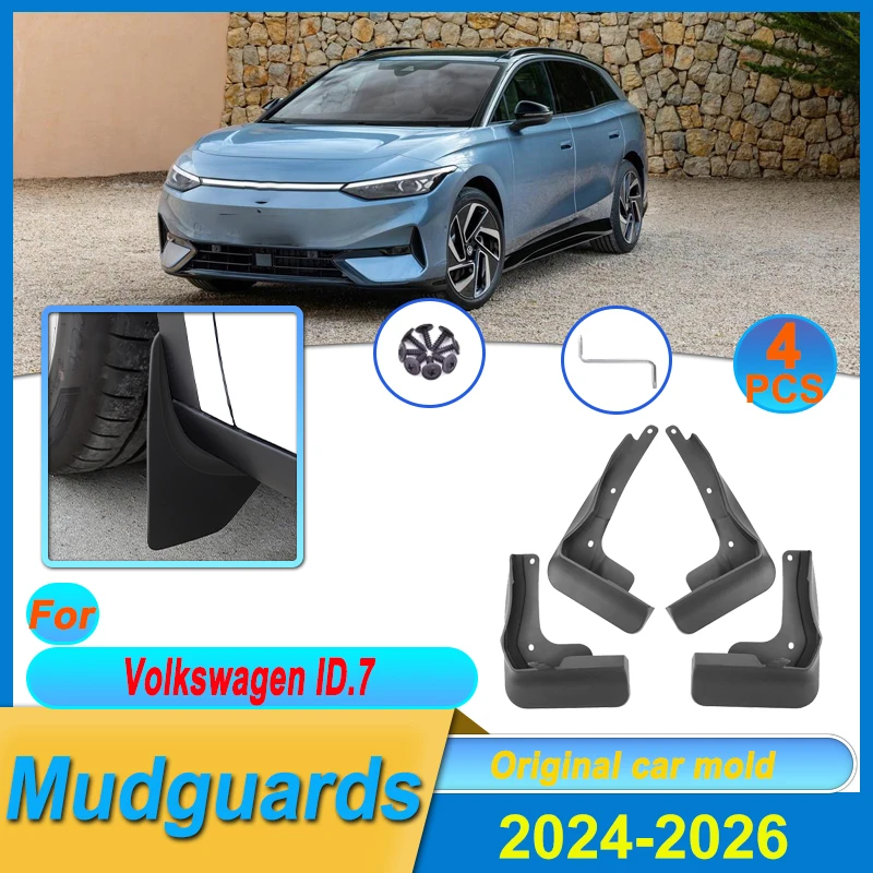 

4pcs Mudguards For VW Volkswagen ID.7 Accessories 2024 2025 2026 Anti-collision Mud Guard Anti-splash Mud Flap Wheel Fender Part