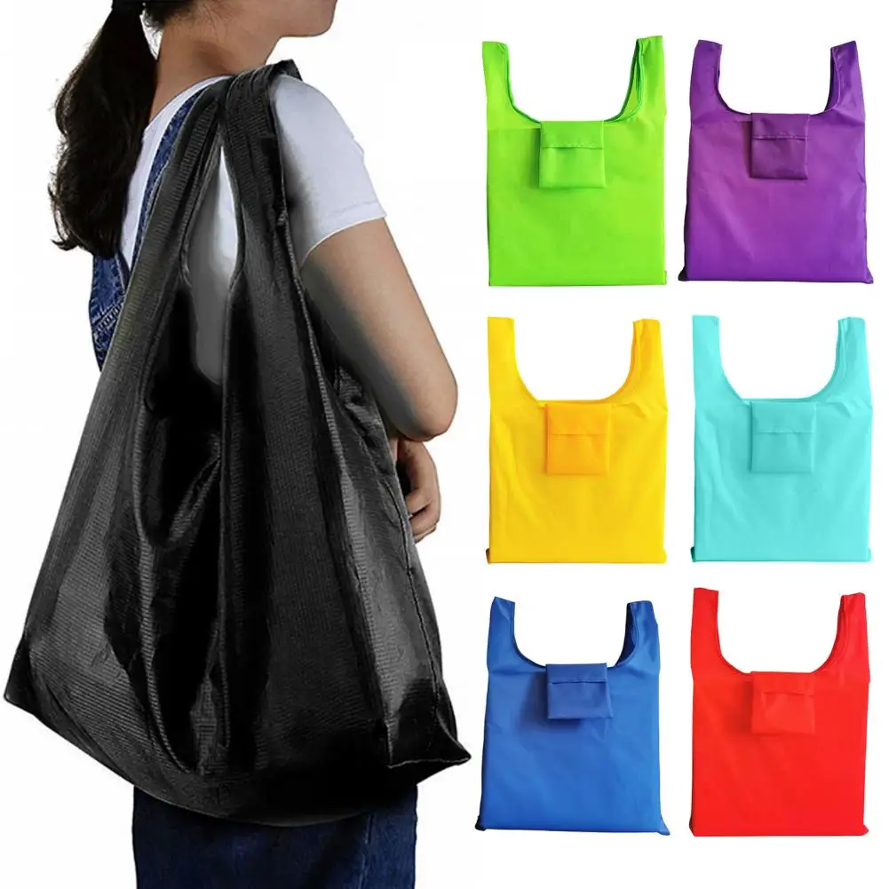 Foldable Grocery Tote Heavy Duty Reusable Grocery Bags with Handles Washable Foldable Shopping Totes Oxford Cloth Market Travel