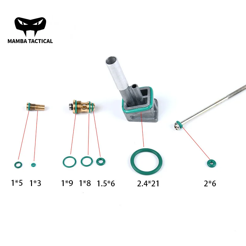 Tactical Magazine Fluorine Rubber O Ring Set for gbb marui tm glock 17 g17 Glock Green Flat Silicone Ring Seal Gasket Airsoft