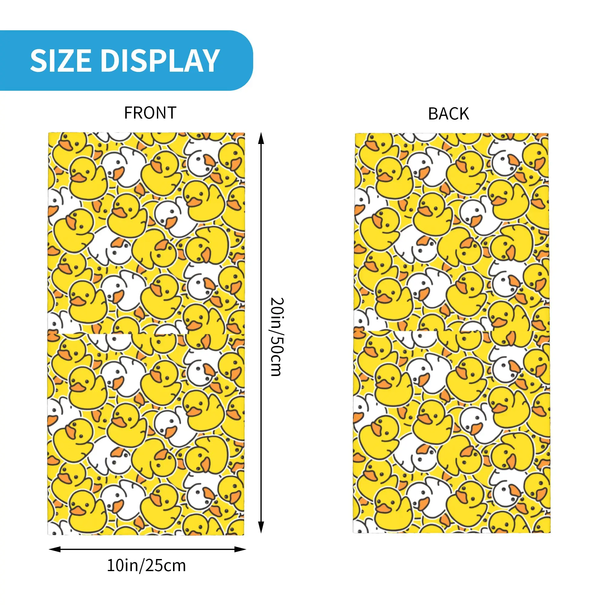 Yellow Cartoon Animal Rubber Duck Neck Gaiter Men Women UV Protection Winter  Bandana Scarf for Hiking