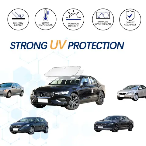 볼보 S90 S60 V60 V90 용 앞유리 선 쉐이드 햇빛가리개 선 바이저 보호대 접이식 블록, UV 광선 유지, 자동차 쿨러