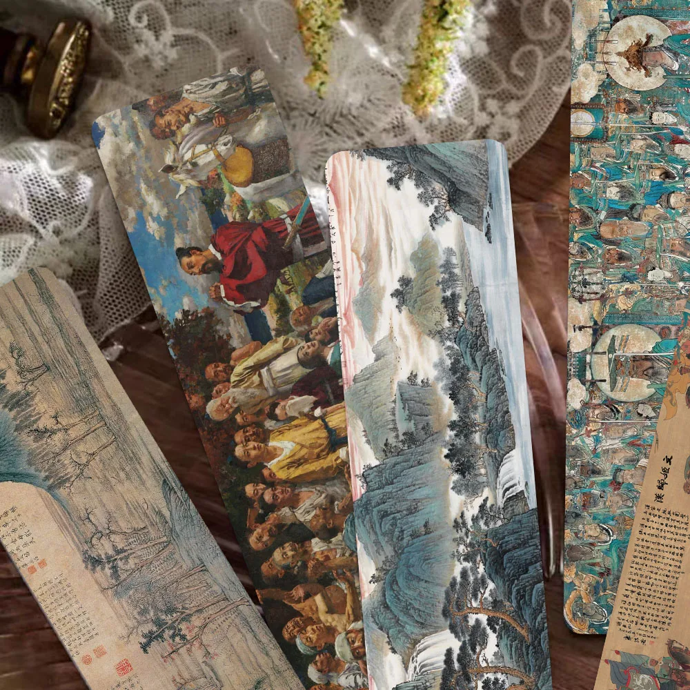 

30PCS Ancient Chinese Paintings Bookmarks for Students Reading Books Book Page Labeling Paper Cards Page Markers Creative Gifts