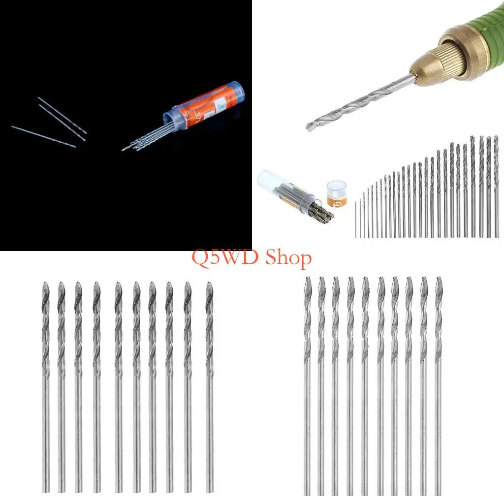 

Q5WD Multifunction 10Pcs Tiny Micro HSS 0.8mm Straight Shank Twist Drilling Bit