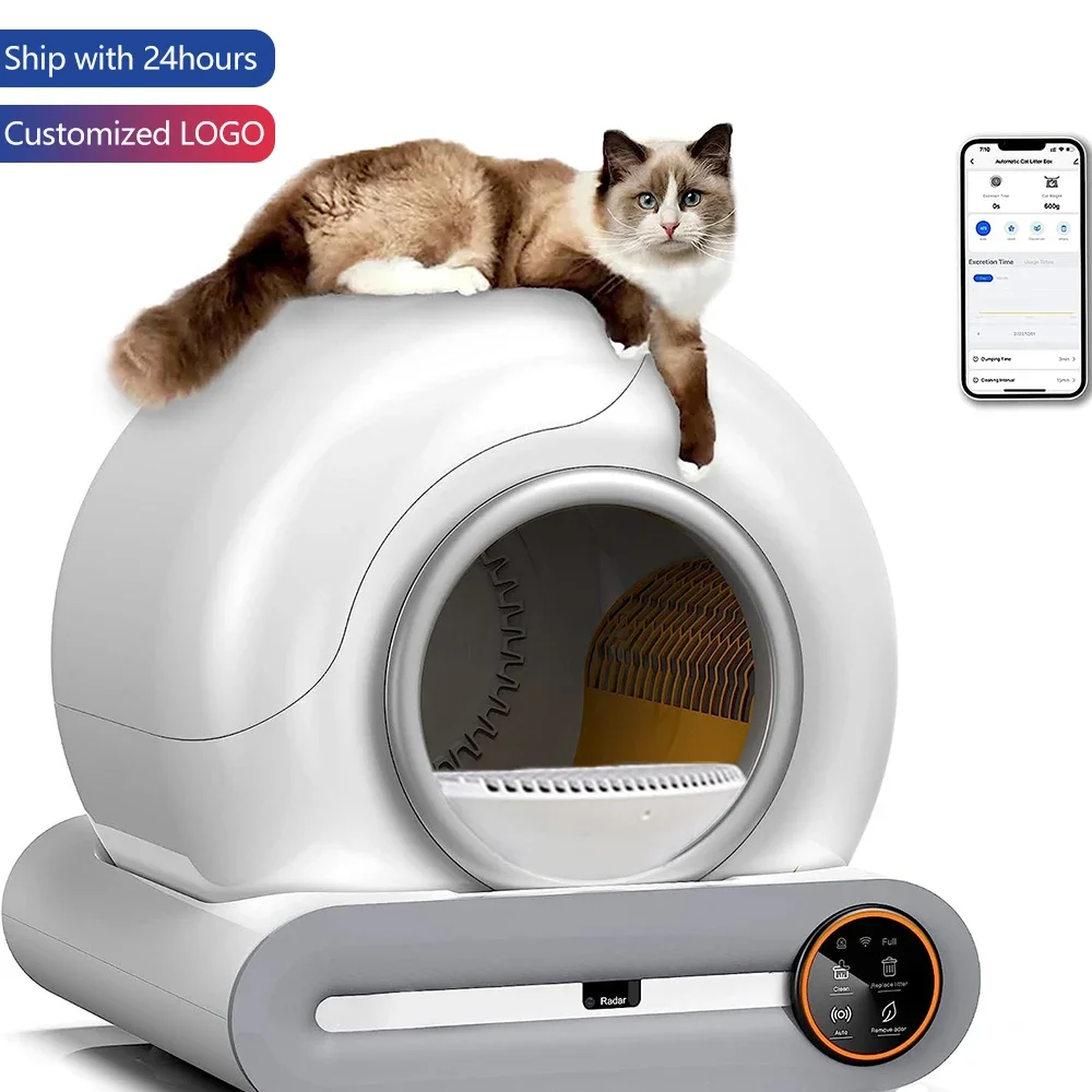 Automatic cleaning cat litter box, ultra-safe protection automatic cat litter box, APP control/lower entrance/large capacity cat