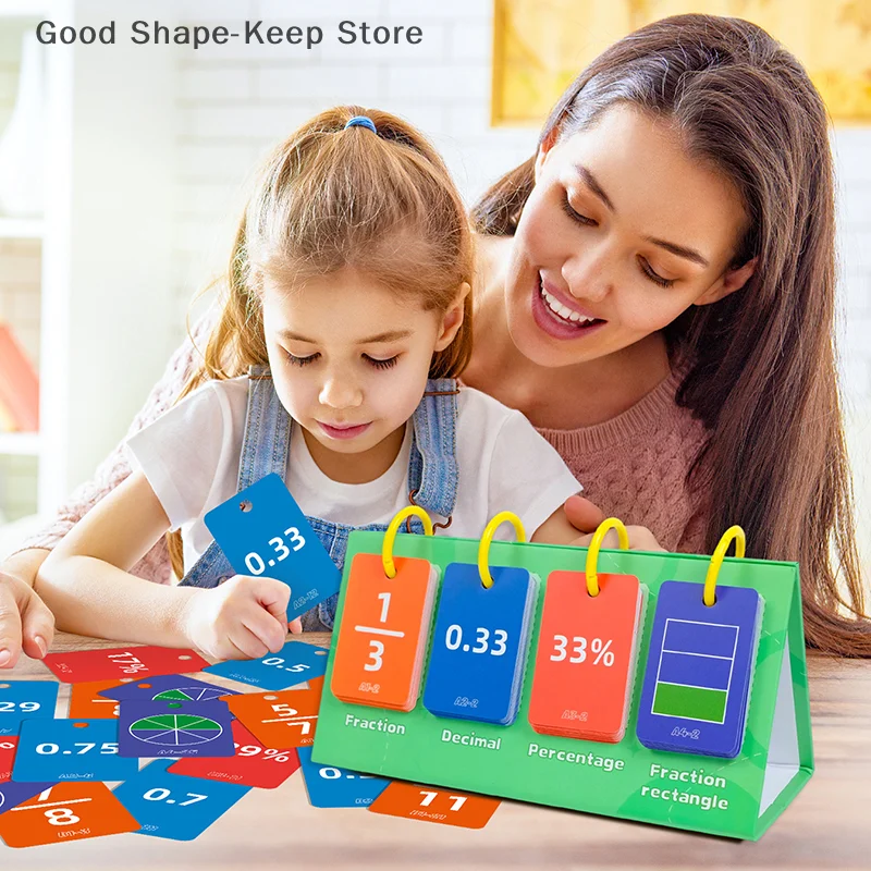 104 STKS Educatief Speelgoed Decimale Breuk Percentage Conversie Kaarten Tafelmodel Kinderen Denken Cognitie Trainingshulpmiddel
