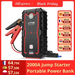 UTRAI 2000A Jump Starter Power Bank Portable Charger Starting Device For 8.0L/6.0L Emergency Car Battery Jump Starter