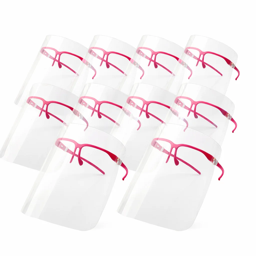10PCS Face Shield Mask Anti Saliva Splash Eyewear Anti-fog Detachable Protect Face Frame Visors for Travel Kitchen Household