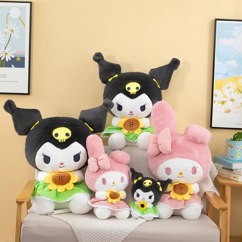 30cm Sanrio Kuromi Melody Cinnamoroll Sunflower Cartoon Cute Plush Stuffed Toys Plushie Soft Dolls Pillow Birthday kids Gifts