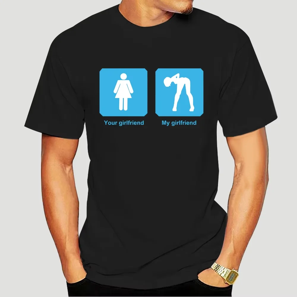 Your Girlfriend My Girlfriend T Shirt Anti-wrinkle Spring Autumn Shirt Collar Comfortable Normal Des