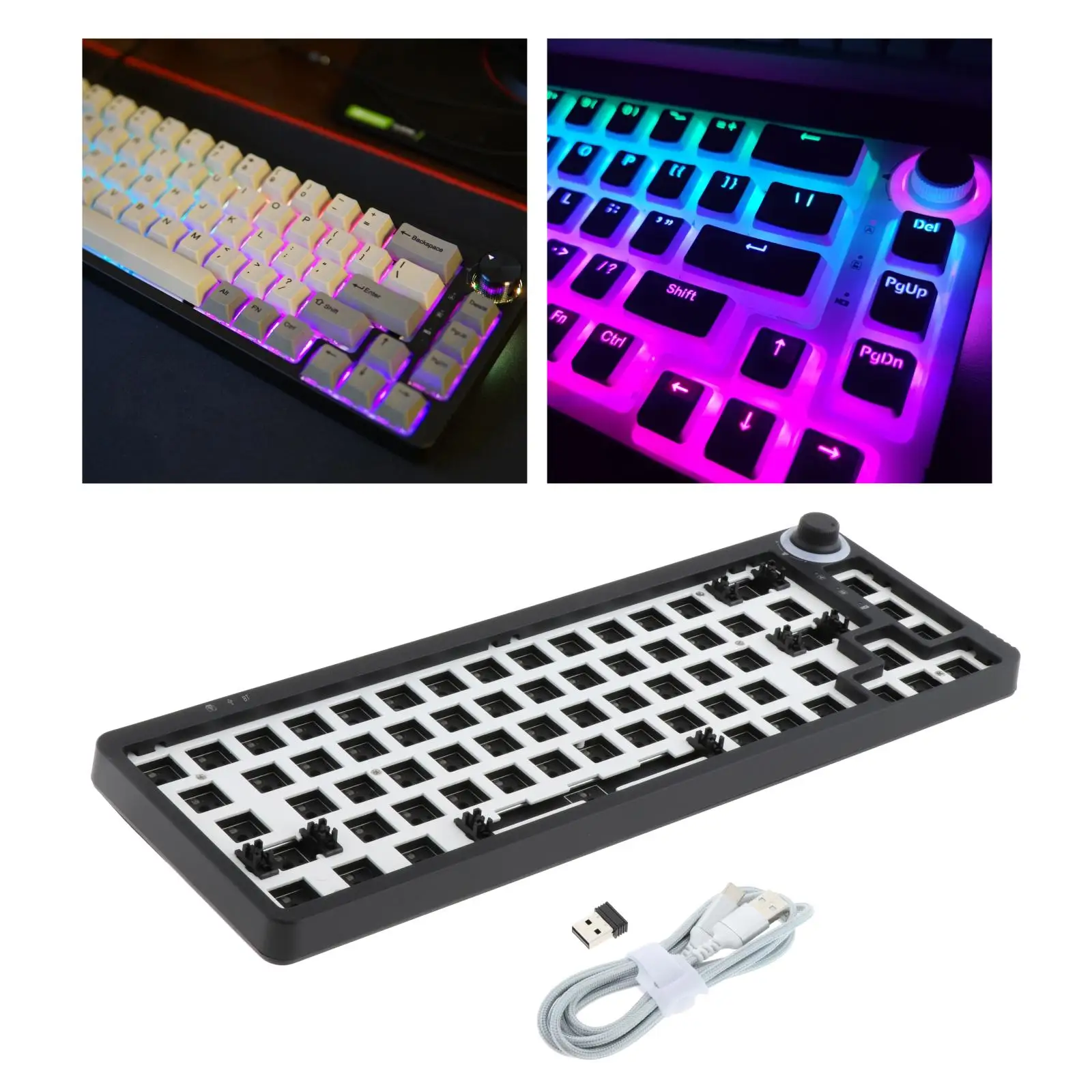 Hot Swap Keyboard Kit 3/5 Pins RGB Backlight TM680 for Mechanical Keyboards