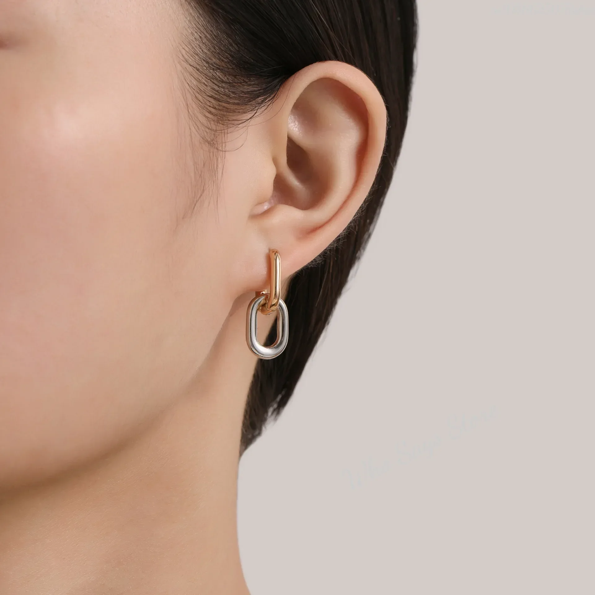 الرجعية مزدوجة حلقة تصميم انخفاض الأقراط الذهب والفضة اللون هندسية جولة الأقراط للنساء الفتيات الشرير الهيب هوب الأزياء والمجوهرات