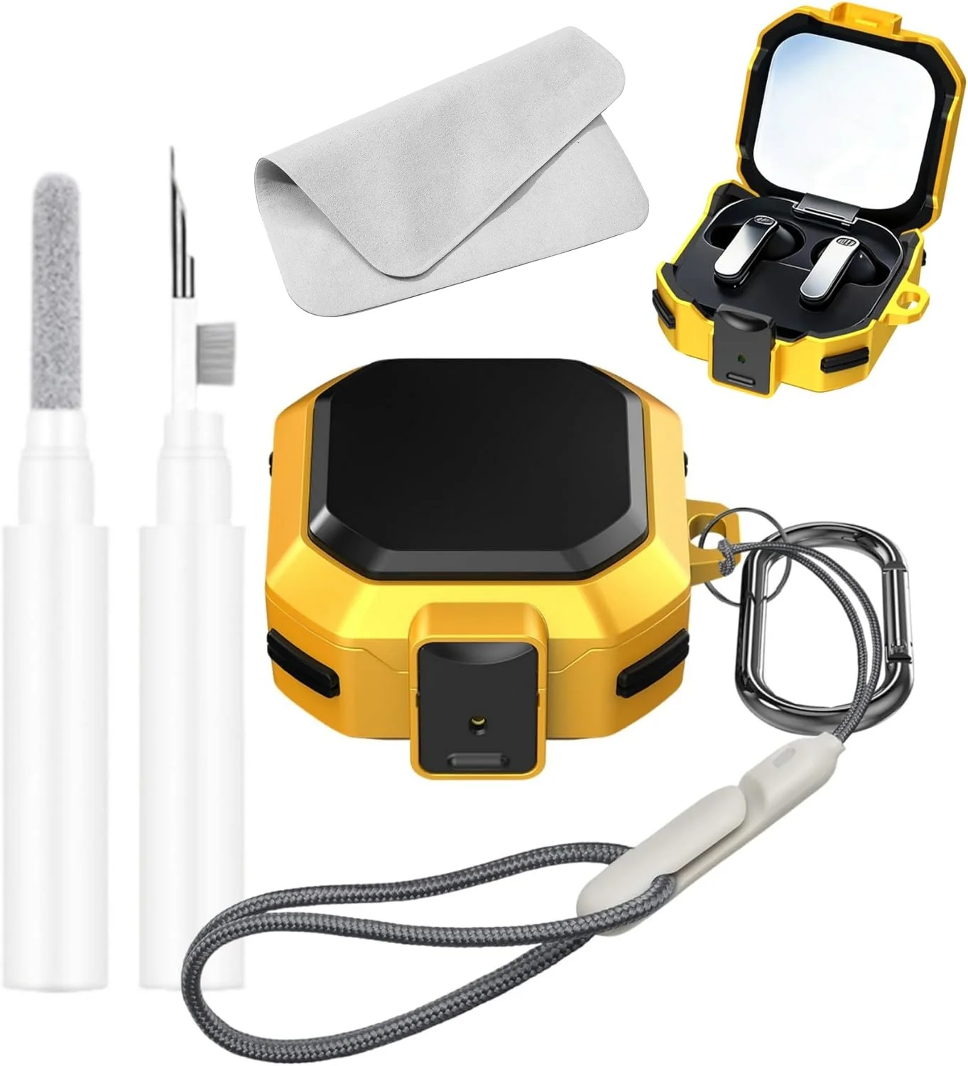 Estuche 4 en 1 para Samsung Galaxy Buds 4 Pro/4 con kit de limpieza, cubierta resistente a prueba de golpes de grado militar para Buds 4 Fund