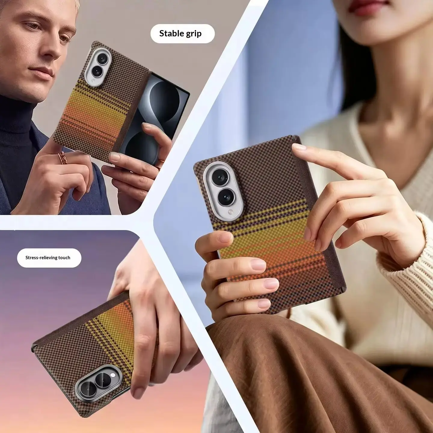 For Samsung Galaxy Z Fold 8 Busienss Luxury Ultra Slim Carbon Fiber Pattern Case for Magsafe Alloy Lens Shockproof Protect Cover