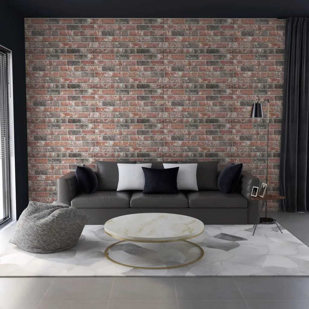 10pcs Dark Brown & Gray Brick Design 3D Wall Panels - Durable EPS Décor