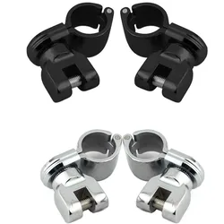 2pcs 1-1/4'' 32mm Motorcycle Highway Crash Bar Engine Guard Foot Peg Mount Clamps Black/ Chrome For Harley Touring XL883 1200