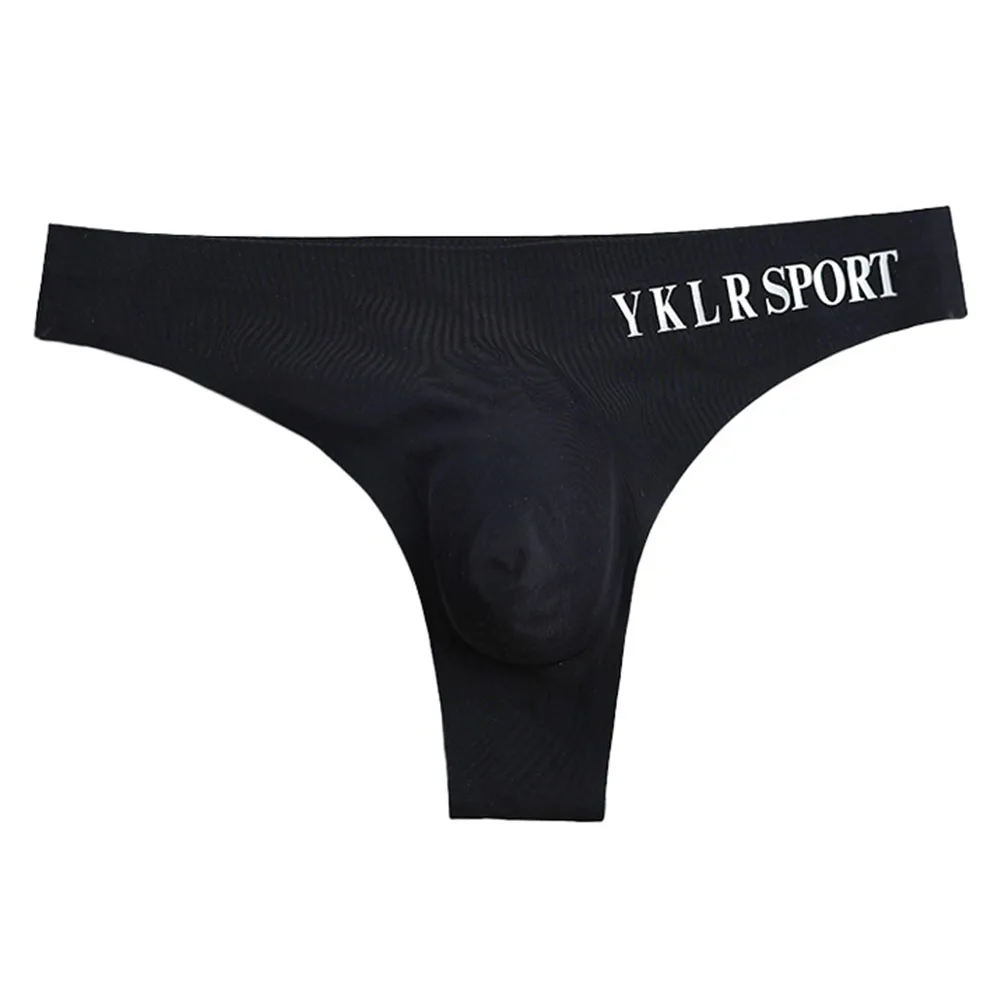 Men's Ice Silk Seamless G-String Thong Underwear With 3D Pouch, Low Waist Breathable T-Back Briefs For Fitness Daily Wear