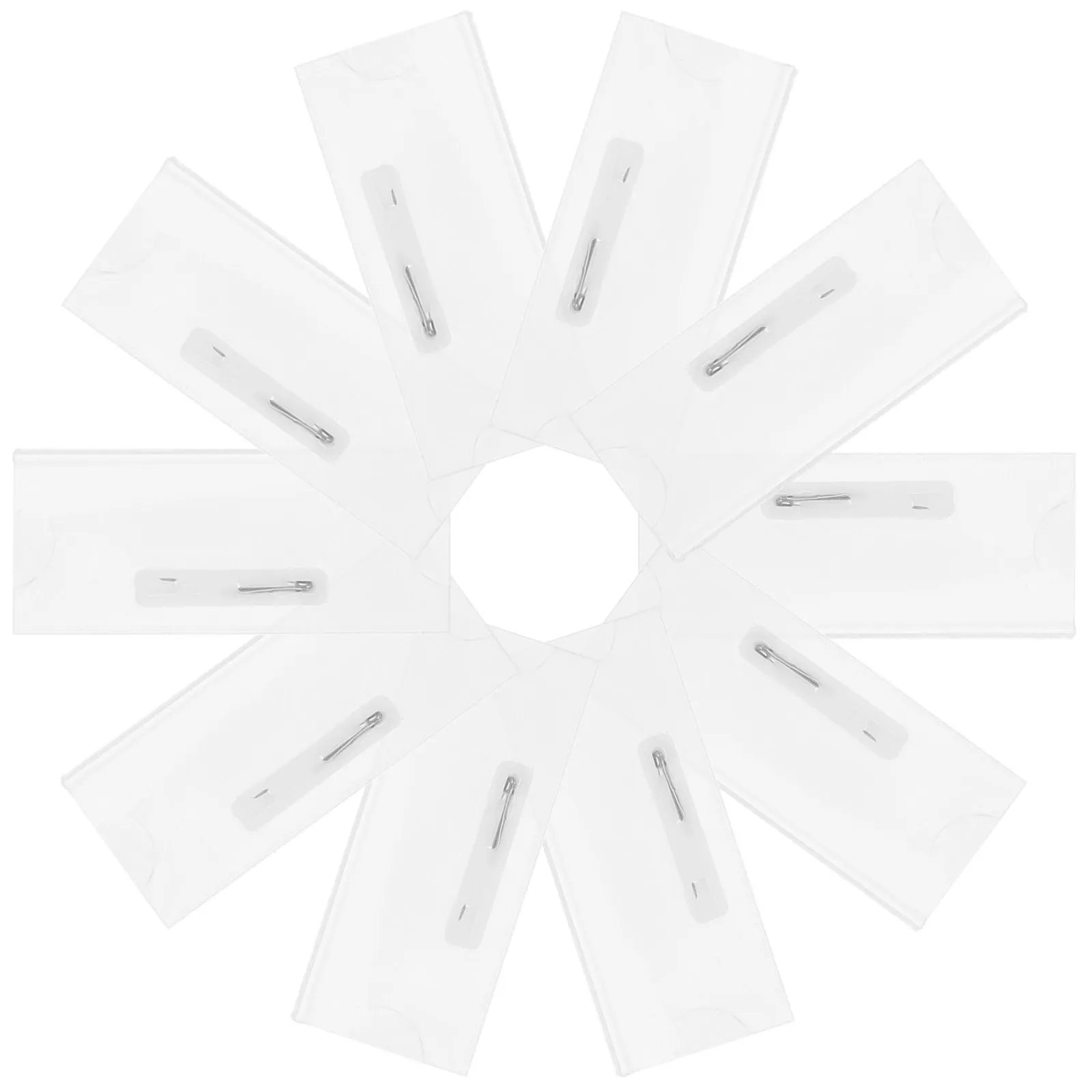 10Pcs Acrylic Name Tag Badge Holders Clear Transparent Blank 2.8x1.2in DIY Insert Employee Id Cards Office Staff Identification
