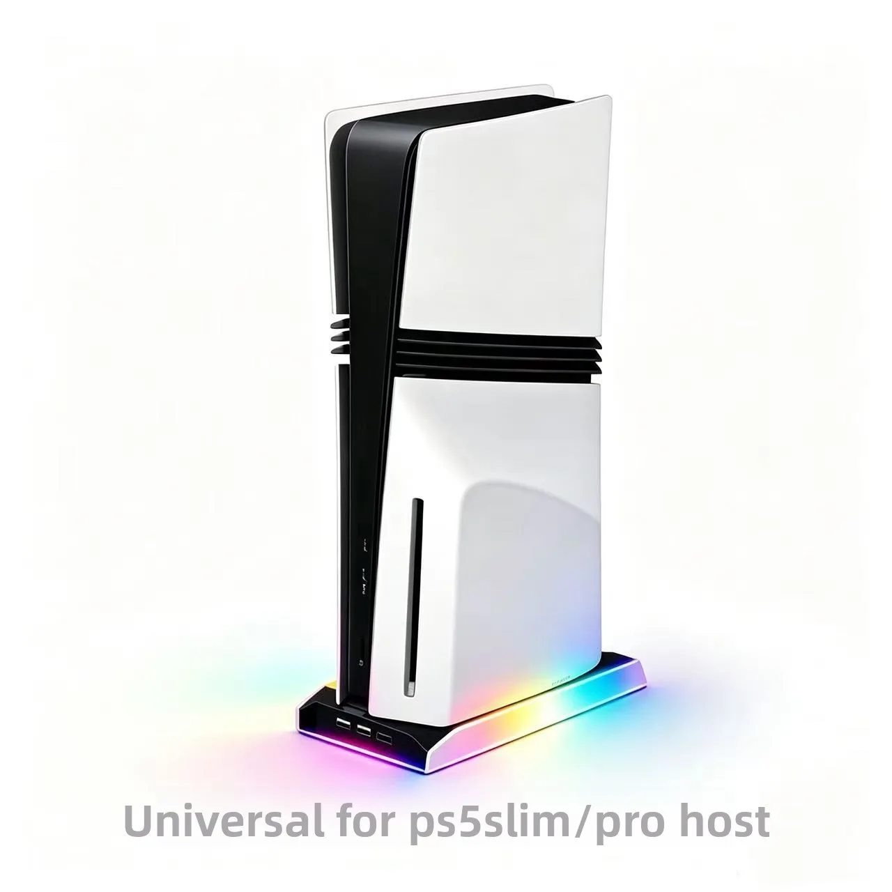 For PS 5 Slim/PS 5 Pro RGB Vertical Cooling Stand Base 8 Light Mode Game Console Base Bracket W/ 3-Speed Cooling Fan Base Stand - view 3