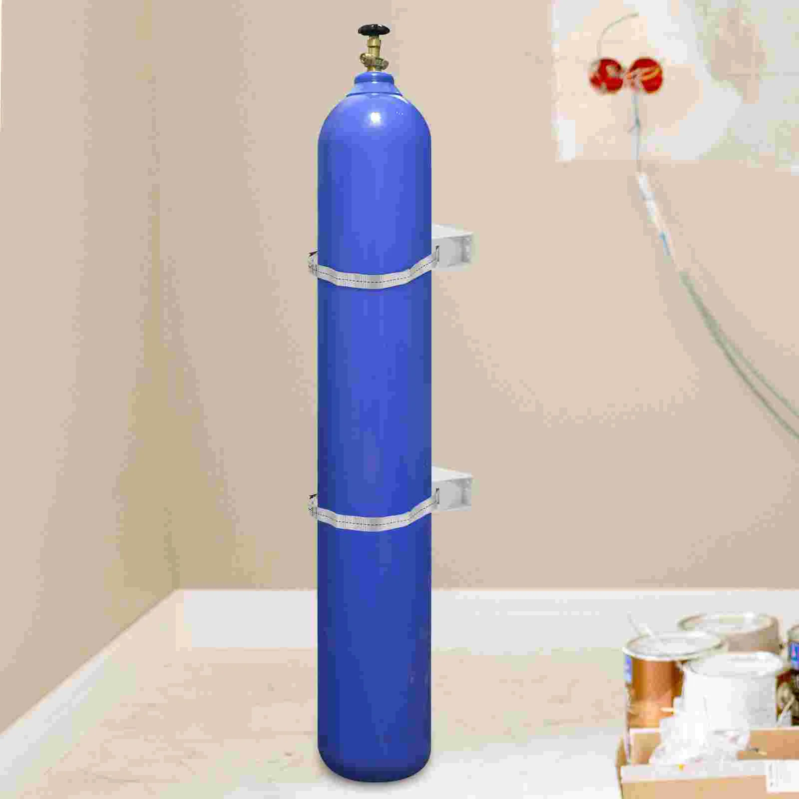 40L Gas Cylinder Holder Secure Plastic Iron Bracket for Oxygen Tanks High Strength Strap Easy Installation Wall Mounted