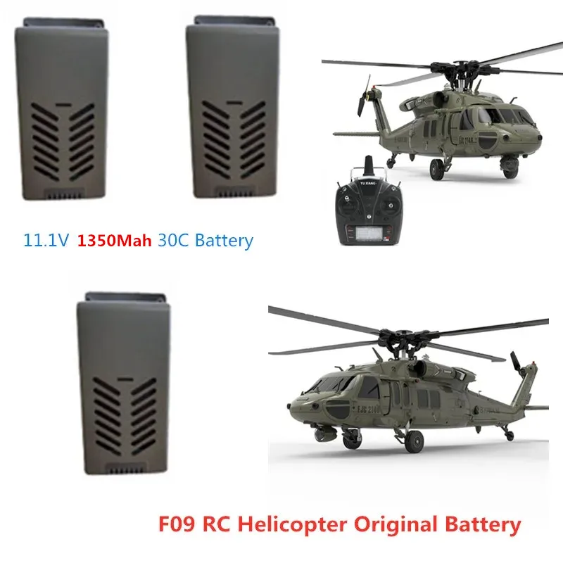 F09 UH60-Black Hawk 6 CH Flybarless Remote Control RC Helicopter Fighter 11.1V 1350mah 30C Battery Accessories