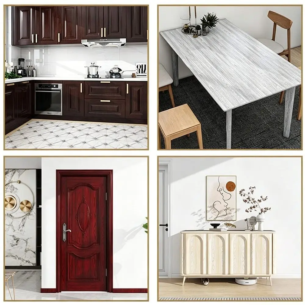 New Self Adhesive Wood Wallpaper Decorative Film Waterproof Wall Stickers Wood Grain Stickers Furniture Renovation
