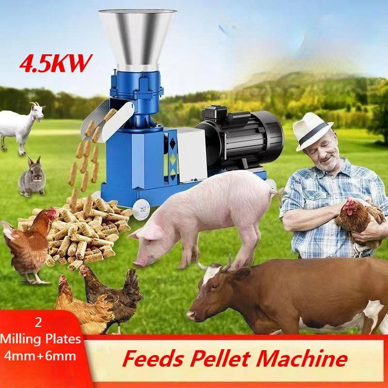 

Feed pellet machine 220v small dry and wet straw crushing granulator pelletizer machine feeds Breed