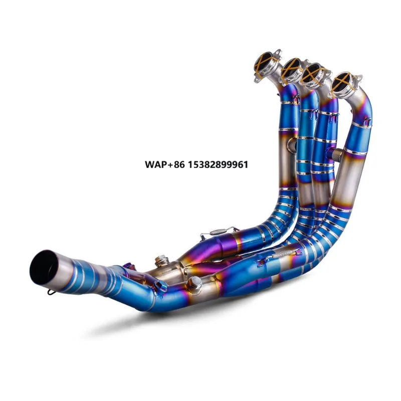 For  S1000R 2021-2024 S1000RR 2019-2024 Motorcycle Exhaust Slip on Tube Modify Titanium Alloy Blue 60MM Escape Front Pipe