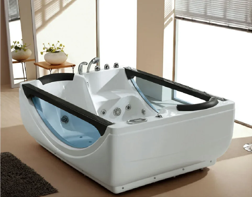 6032 Midcentury Pedicure White Left Skirt Pet Grooming Bath Tub Hotel Apartment