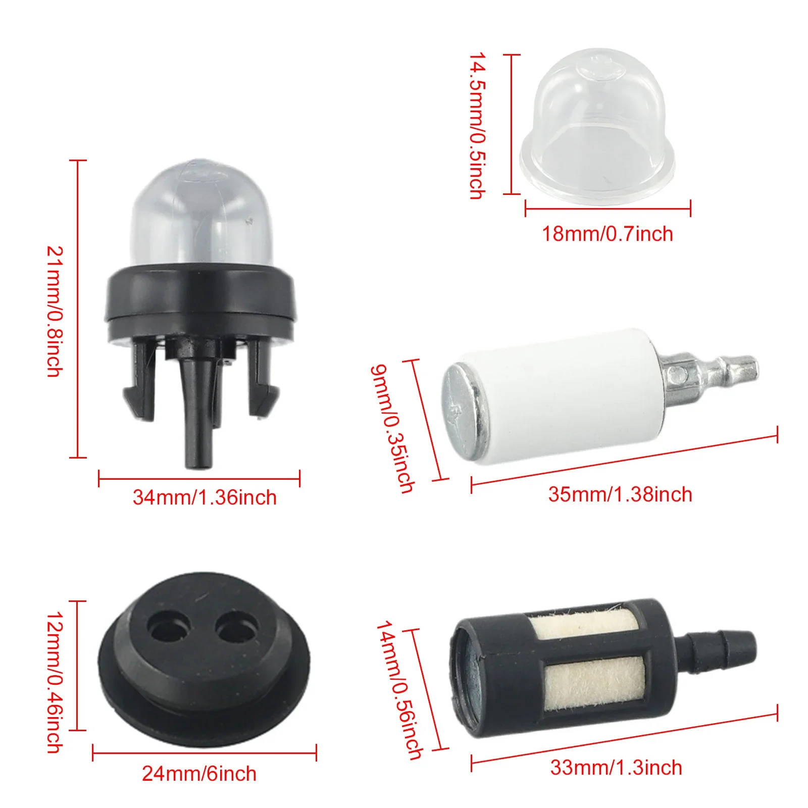 أنبوب خرطوم خط الوقود مع أداء عالي للختم لجزازات العشب، يأتي مع ملحقات المصباح التمهيدي في عبوة واحدة #4