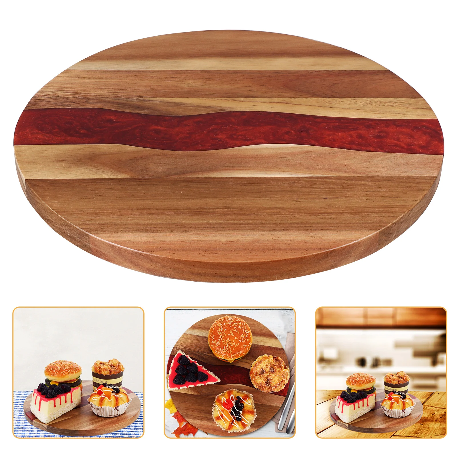 

Round Wood Cutting Board Multifunctional Kitchen Chopping Circle For Meat Bread Vegetables Serving Charcuterie Board