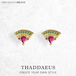 Watermelon Gold Stud Earrings,Europe Bohemia Glam Fine Jewerly For Women Sweet And Stylish Gift In 925 Sterling Silver