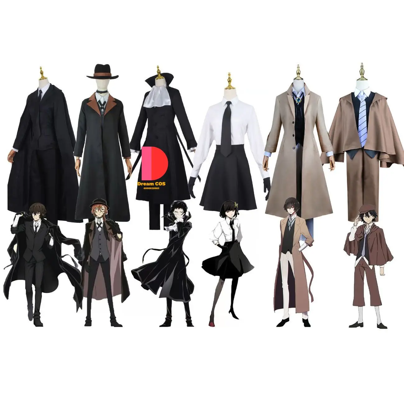 Bungo Stray Dogs Nakahara Chuuya Akiko Yosano Osamu Dazai New Arrival Cosplay Costume Anime Outfits Fantasias Garcons Halloween