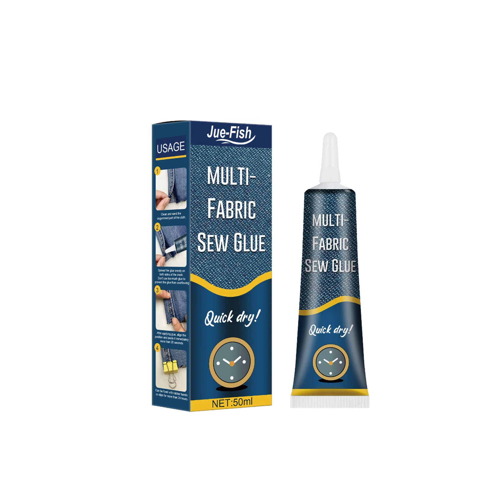 Fabric Mending Glue - Clothes Dedicated Glue Printed Pants Insole Jeans Hole Cloth Glue, Permanent Fabric Glue for Clothes, Waterproof Clear Liquid Stitch Adhesive for Denim, Cotton, Leather, Shoes, Washable No-Sew Fast Bonding Cloth Repair Glue Craft