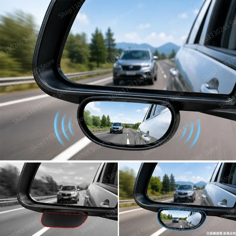 

Adjustable Car Blind Spot Mirror, HD Shatterproof Wide Angle Rearview Mirror with Strong Adhesive for All Vehicles