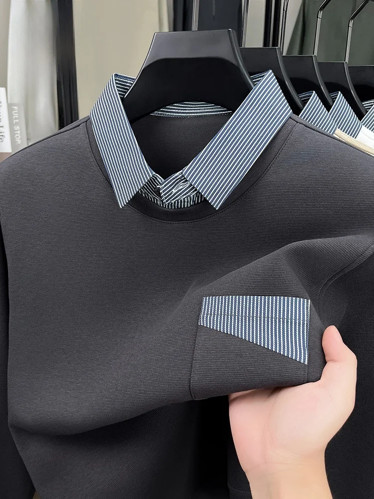 

Мужская хлопковая толстовка Rn, повседневная футболка с длинным воротником Sve irt, весна-осень, новинка Sle ket Design, надежная база...