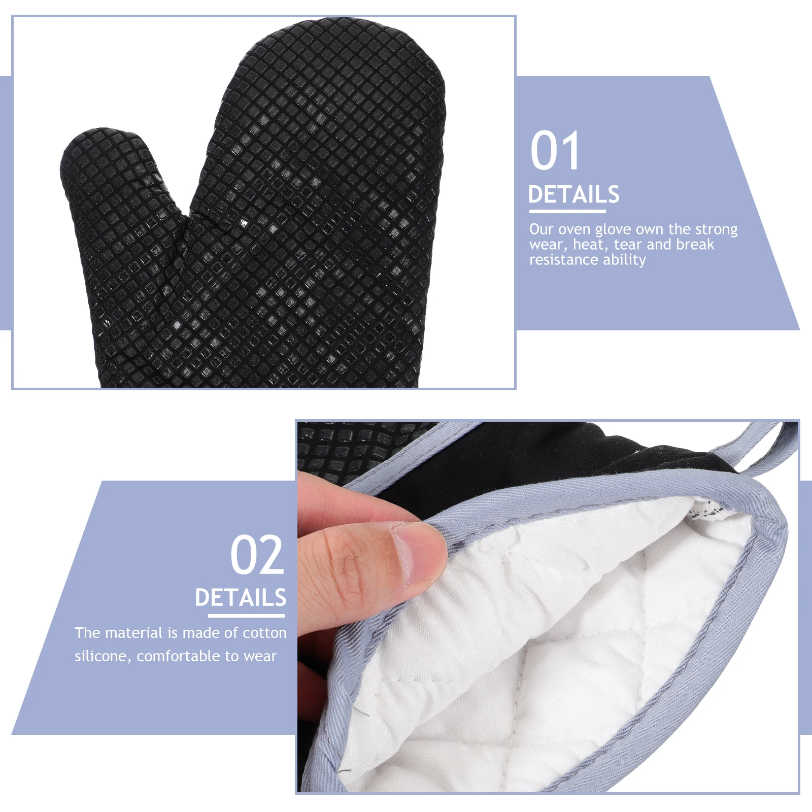 

1Pcs Insulated Oven Gloves Heavy Duty Heat Resistant Baking Gloves for Kitchen Barbecue Bakery Use Lightweight Washable Safety