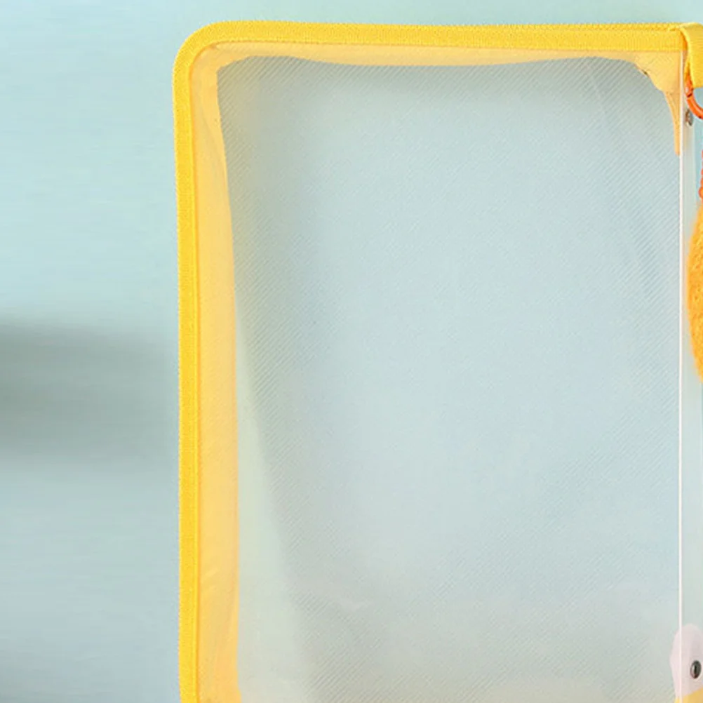 4 قطع من أكياس الملفات الشفافة بسحاب مع مقبض منظم تخزين شبكي، مجلد مستندات متعدد الوظائف لمكتب المدرسة #4