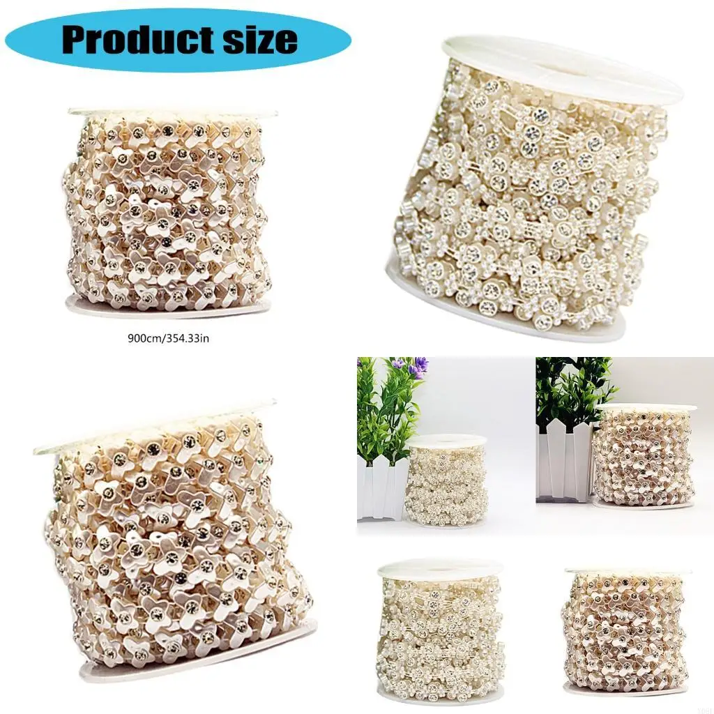 DIY Craft Pearls String Imitation Pearls Bead Chain for Home Wedding Decoration Y08E