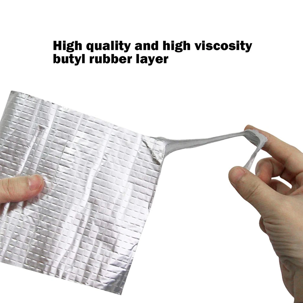 Aluminum Foil Butyl Rubber Tape High Temperatures Super Strong Adhesive Waterproof for Roof Pipe Repair Home Renovation Tools