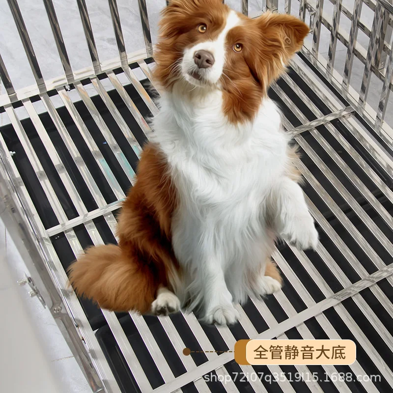 Pet Hospital Stainless Steel Dog Cage Medium and Small Dog Pet Cage Assembly Removable Dog Room with Toilet