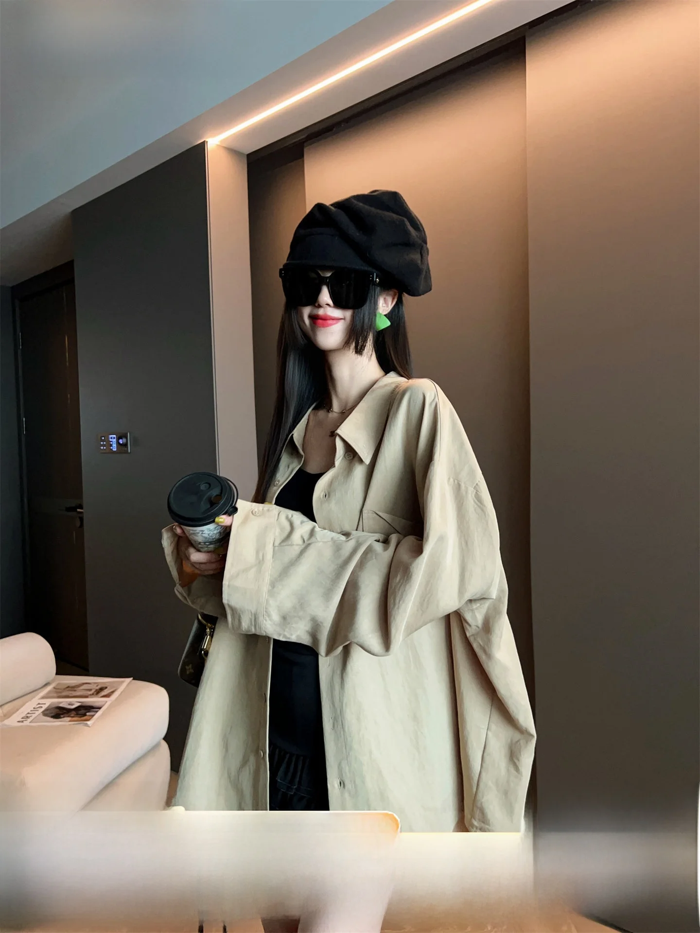 

Модная винтажная шелковая женская блузка с длинным рукавом, верхняя одежда, ранняя осень 2025, новинка, универсальная, приятная к телу, дышащая