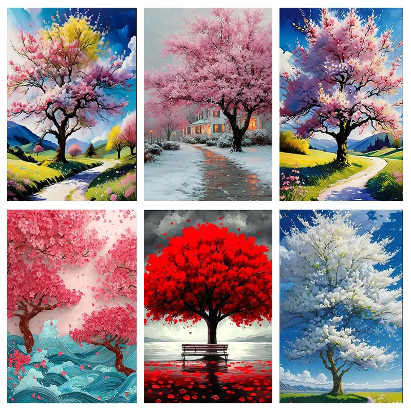 

DIY 5D Valentine's Day Diamond Painting Set, featuring a landscape Tree of Life design, suitable for adults and beginners.
