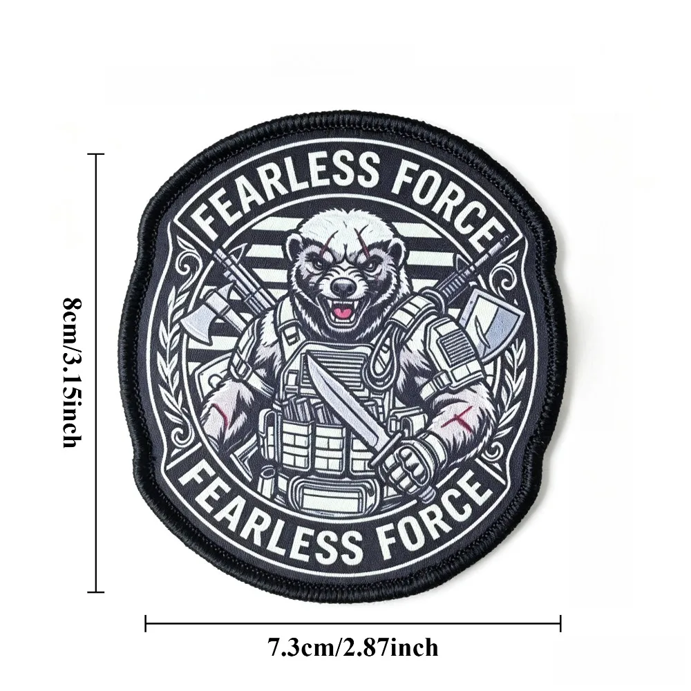 Fearless Force Honey Badger Tactical Patch Hook and Loop Backpack Vest Badge Animal Combat Patch