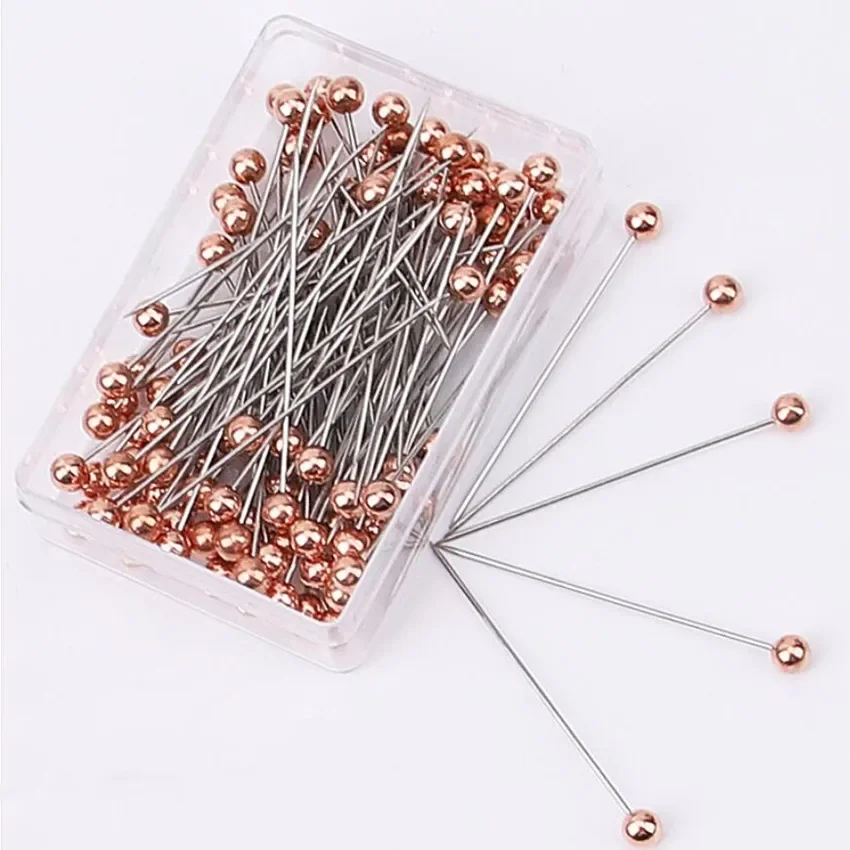 50/100Pcs/Box Glass Ball Head Pins Mixed Colors Straight Quilting Needles DIY Sewing Crafts Pins Sewing Accessories Safety Pins