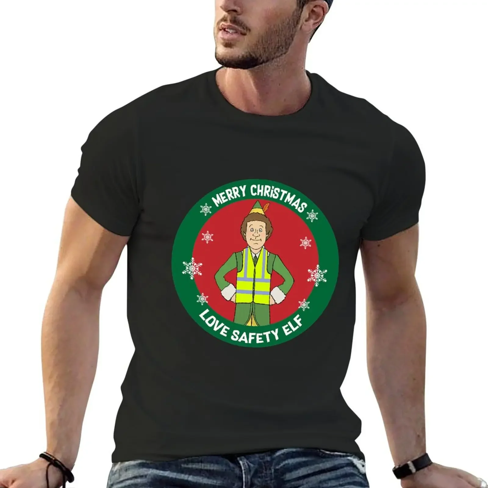 Health & safety - Elf And Safety Elfy Christmas - Funny Health And Safety - Christmas T-Shirt graphics Short sleeve tee men