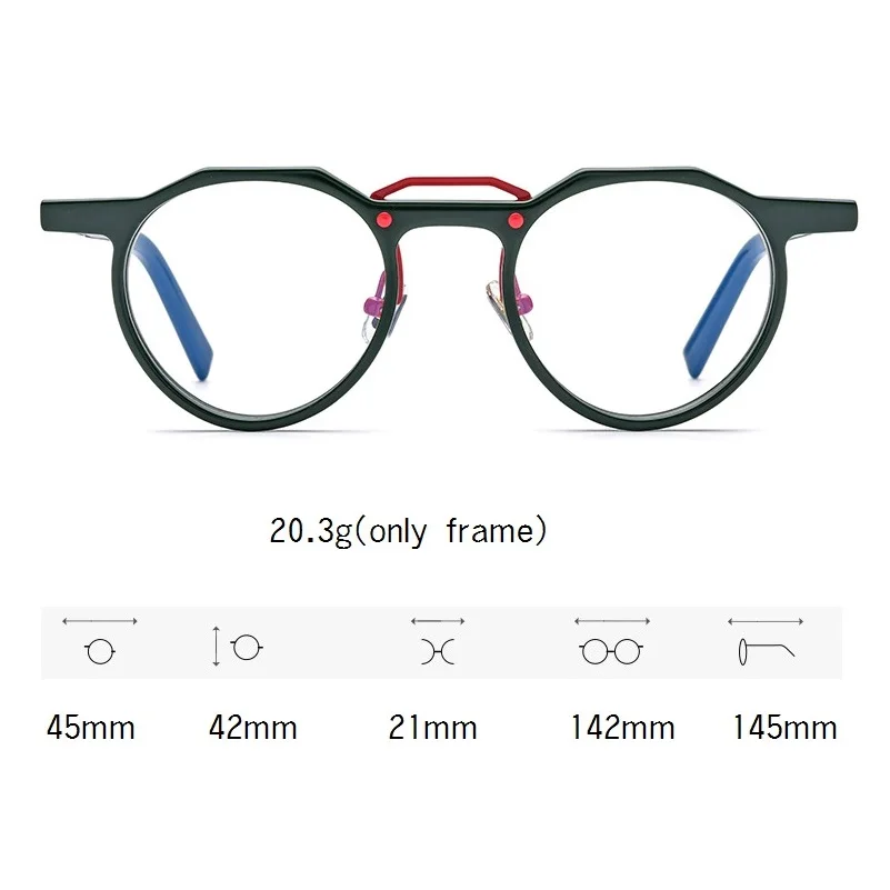 Cubojue High Quality Men Reading Glasses Women Round Eyeglasses Frame Male Spectacles for Prescription Dark Green Black Optical