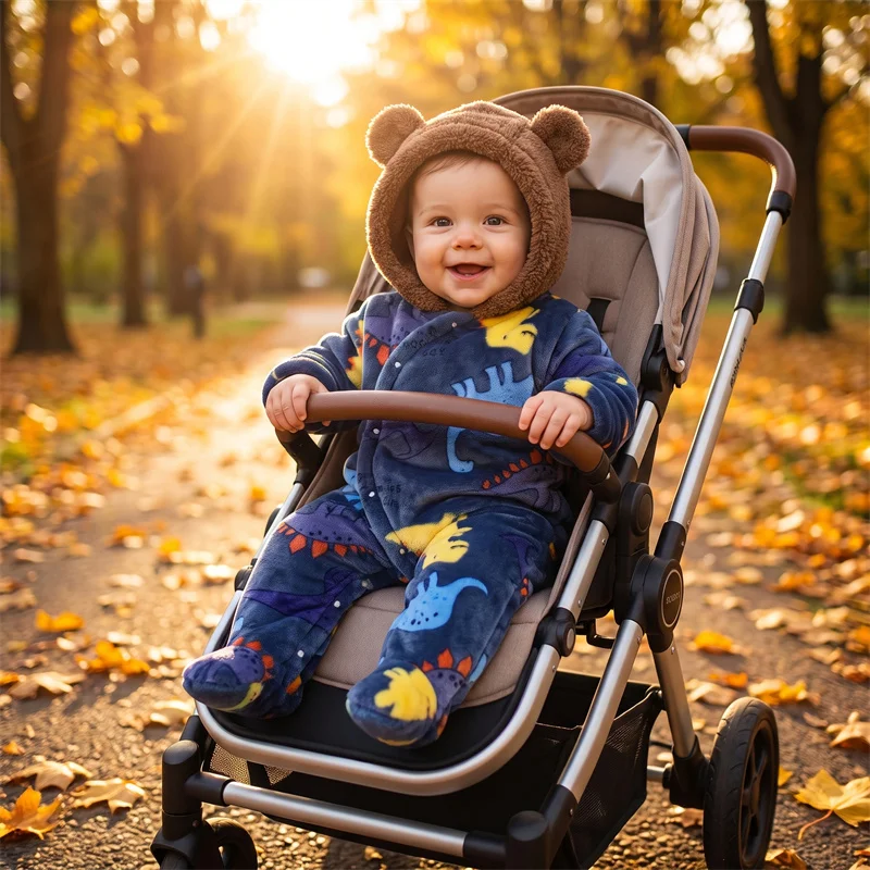 Cute Newborn Baby Winter Jacket Warm Cotton Boys Jumpsuit Hooded Infant Girls Romper Thicken Soft Baby Clothes 0 to 12 Months