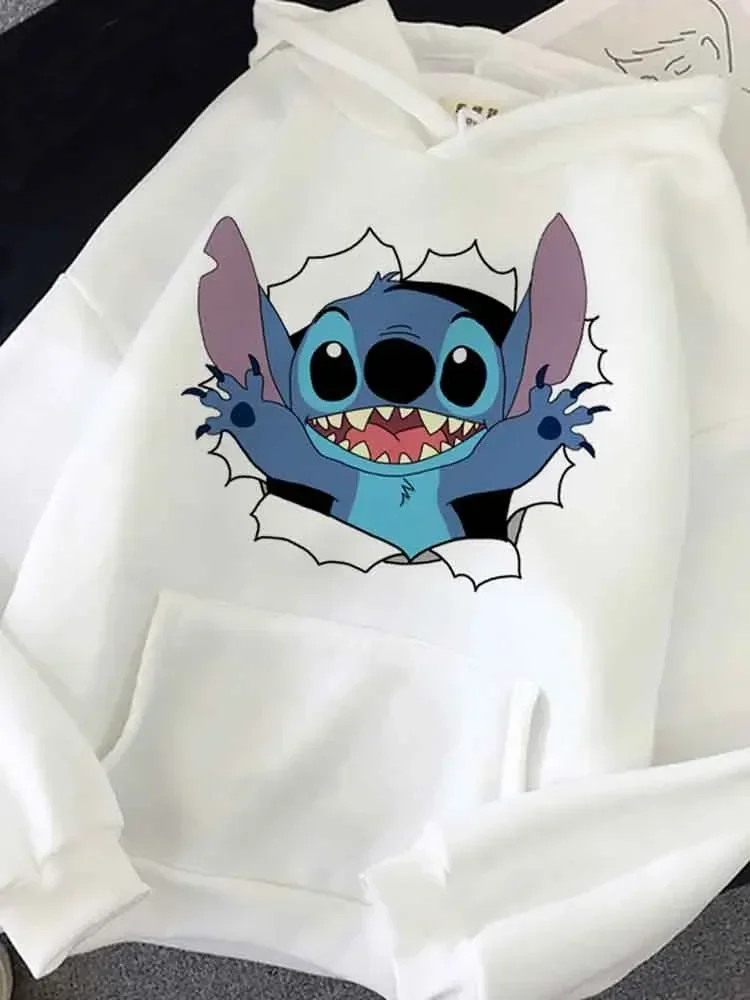 Cute Mickey Lilo Stitch Women\'s Hoodie Harajuku Goth Villains Bad Girl Printed New Cartoon Funny Hoodies Y2k Women Clothing